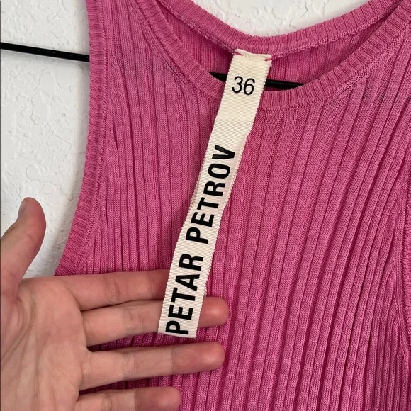 Petar Petrov Silk Ribbed Tank Top Pink - Picture 7 of 9